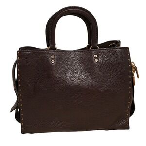 Coach 1941 Rogue 31 Oxblood Pebble Leather Satchel Bag Tea Rose Rivets 30457 NWT